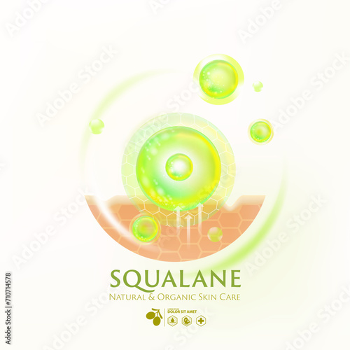 concept of squalane Serum Skin Care Cosmetic poster, banner design