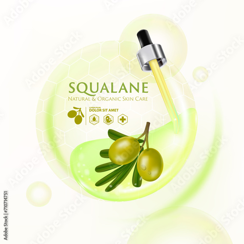 concept of squalane Serum Skin Care Cosmetic poster, banner design