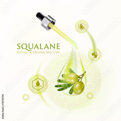 concept of squalane Serum Skin Care Cosmetic poster, banner design