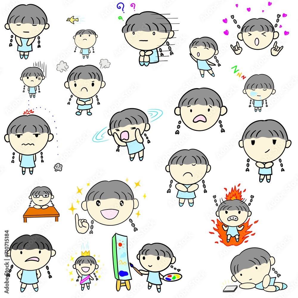 Emotion of cute little girl