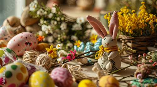 Easter crafts and needlework created by the family at home