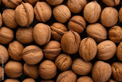Whole Walnuts in Shell Background