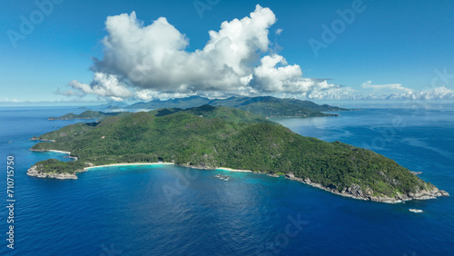 Aerial view of Mahé from the south of the island. Seychelles. photo