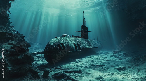 Mysterious traces of submarines, like secret traces of researchers in the ocean spaces