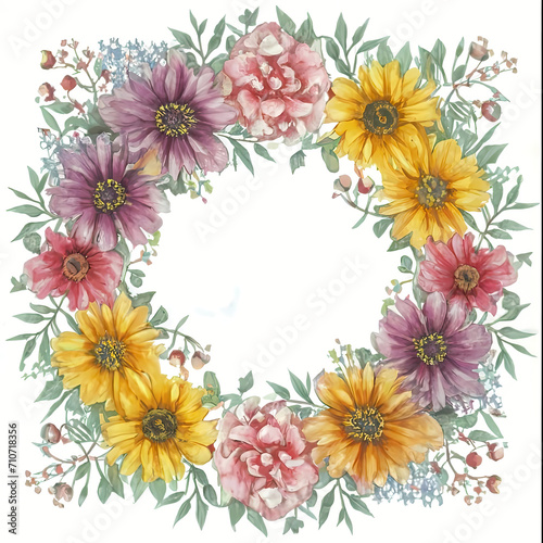 Vibrant Watercolor Festivity, a Floral Symphony on a Joyful Canvas.