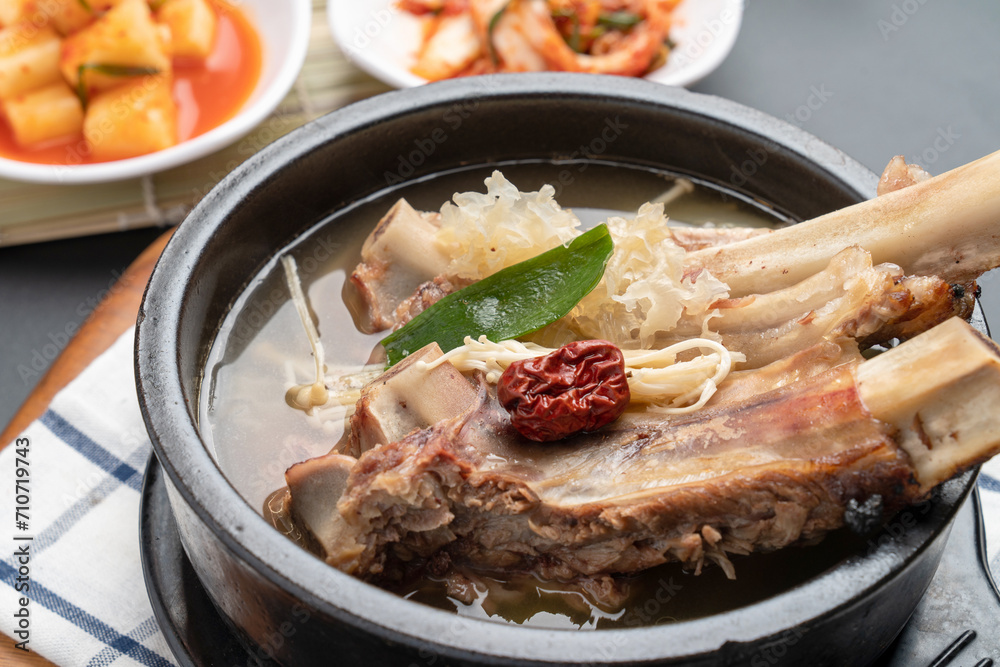 Galbitang, raw beef bibimbap, beef brisket soybean paste stew, raw pork kimchi stew, pork ribs, galbi, kimchi stew