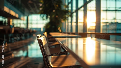 Wallpaper Mural empty table white top with blur background of air port, Advertisement, Print media, Illustration, Banner, for website, copy space, for word, template, presentation Torontodigital.ca