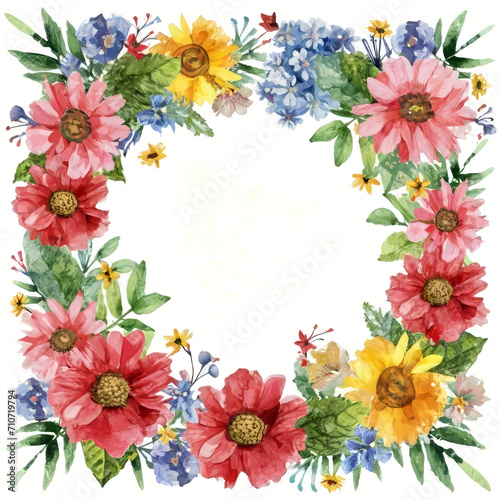 Vibrant Watercolor Festivity, a Floral Symphony on a Joyful Canvas.