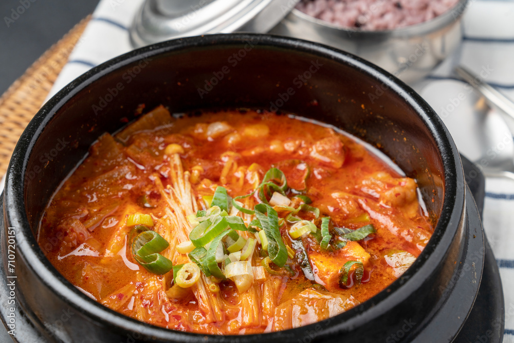 Galbitang, raw beef bibimbap, beef brisket soybean paste stew, raw pork kimchi stew, pork ribs, galbi, kimchi stew