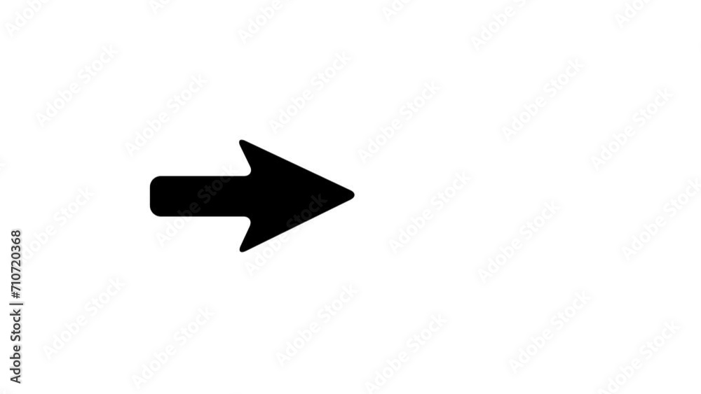 Arrow icon loop seamless animation direction concept. White color arrow sign background. Arrow icon loop seamless animation direction concept. White color arrow sign background.