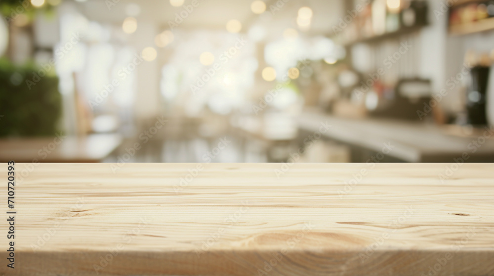 empty wooden table top and blur of room on a blur pet shop decoration background. AI Generative empty wooden table top and blur of room on a blur pet shop decoration background. AI Generative