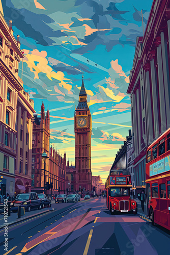 London Elegance - Ultradetailed Illustration for Banners, Covers, and More