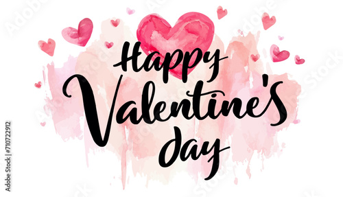 Happy Valentine's Day watercolor vector illustration, Valentine's Day heart shape, confession, couple blessing