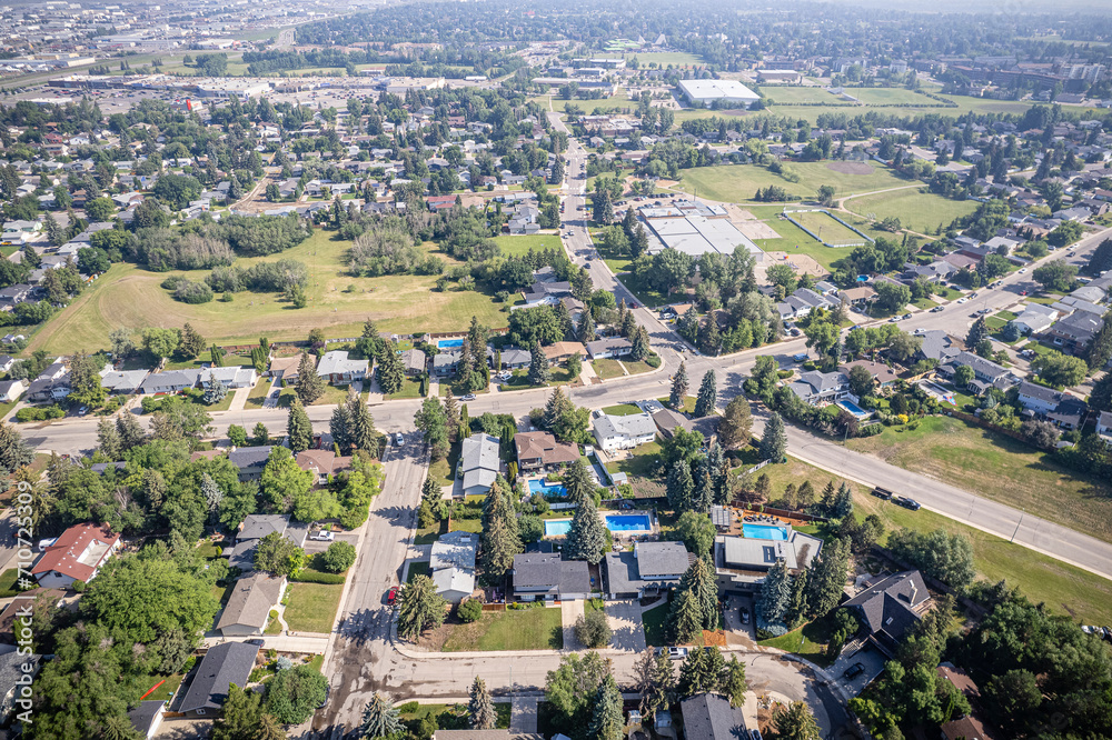 er Heights Neighborhood Aerial View in Saskatoon