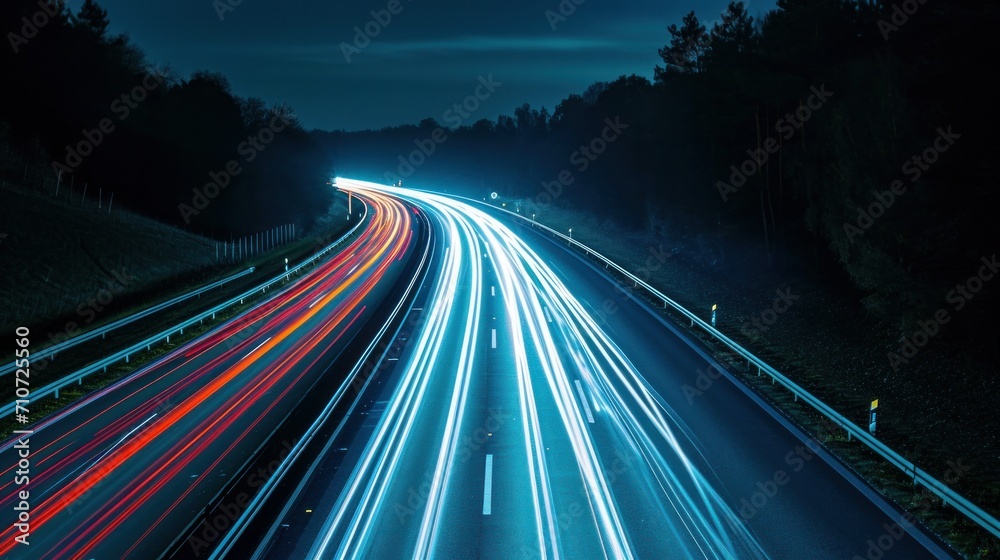 lights of cars driving at night. long exposure    