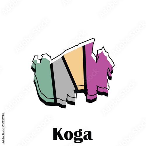 Map of Koga colorful geometric modern outline, High detailed vector illustration vector Design Template, suitable for your company photo