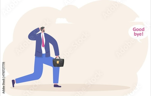 Money walking away from failure businessman,

