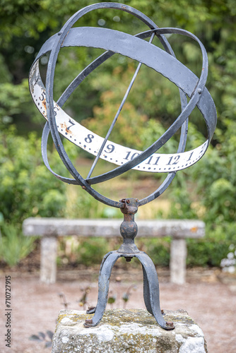 Sun dial in the Botanical Gardens (Botaniska Tradgarden), Visby, Gotland, Sweden