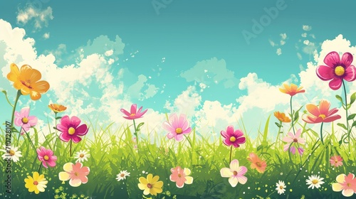 vector spring themed banner design 