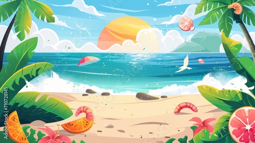 vector summer themed banner design 
