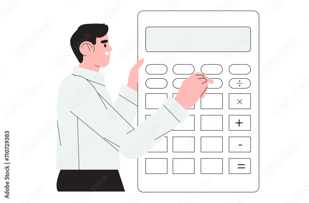 Tax time vector illustration. Character preparing documents for tax calculation, making income tax return and calculating business invoices. Taxation concept. Online accountant service for business. Tax time vector illustration. Character preparing documents for tax calculation, making income tax return and calculating business invoices. Taxation concept. Online accountant service for business.