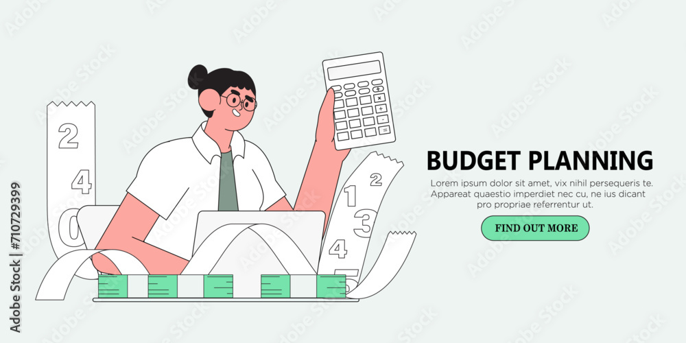 Character preparing documents for tax calculation, making income tax return and calculating business invoices. Taxation concept. Online accountant service for business. Character preparing documents for tax calculation, making income tax return and calculating business invoices. Taxation concept. Online accountant service for business.