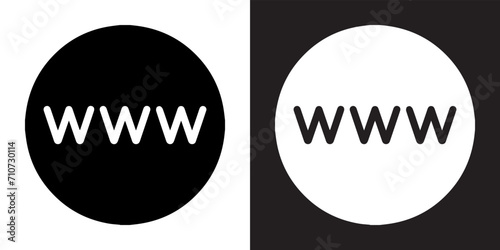 Www icon vector. Website sign symbol in trendy flat style. World wide web vector icon illustration isolated on white and black background