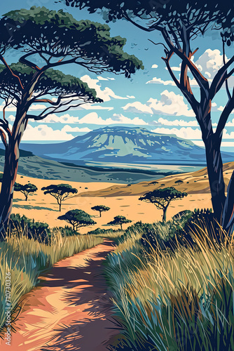 Serengeti Serenity - Ultradetailed Illustration for Banners  Covers  and More