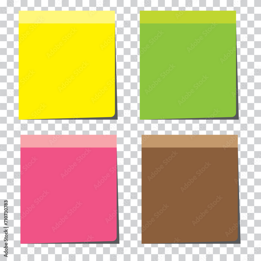 Realistic sticky note with shadow. Message on notepaper. Reminder. Vector illustration.