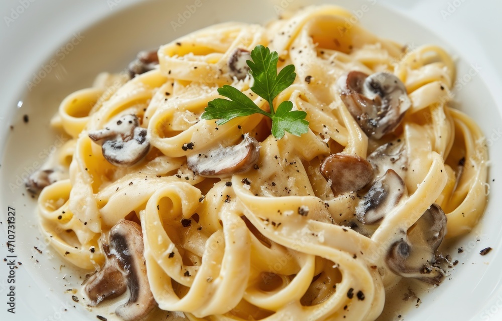 fettucini with mushrooms and garlic in creamy polenta fettucini with mushrooms and garlic in creamy polenta