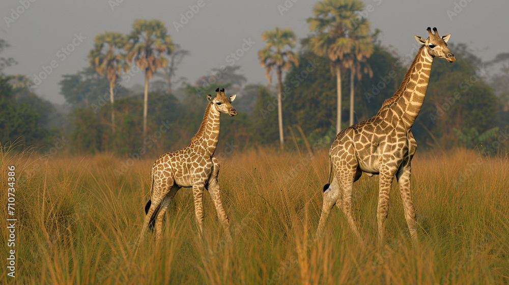 Fototapeta premium giraffe in the savannah
