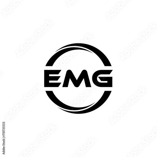 EMG letter logo design with white background in illustrator, cube logo, vector logo, modern alphabet font overlap style. calligraphy designs for logo, Poster, Invitation, etc.