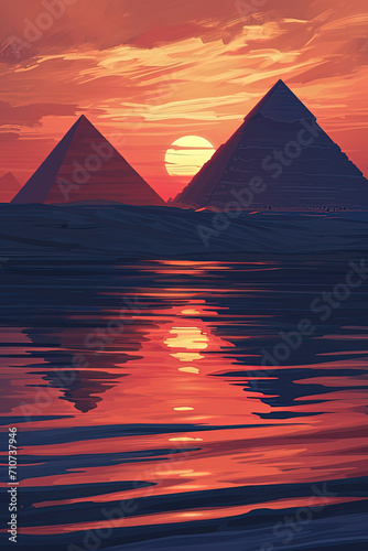 Giza Glory - Ultradetailed Illustration for Banners  Covers  and More