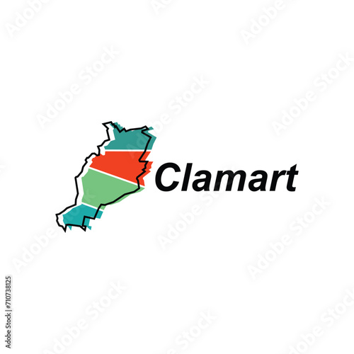 Map of Clamart City colorful geometric modern outline, High detailed vector illustration vector Design Template, suitable for your company