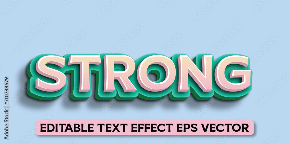 Obraz premium Strong gradient color Editable 3d Text effect eps vactor