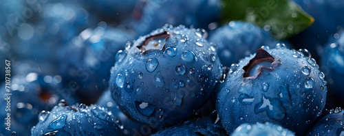Close-up of forest berries covered with water drops