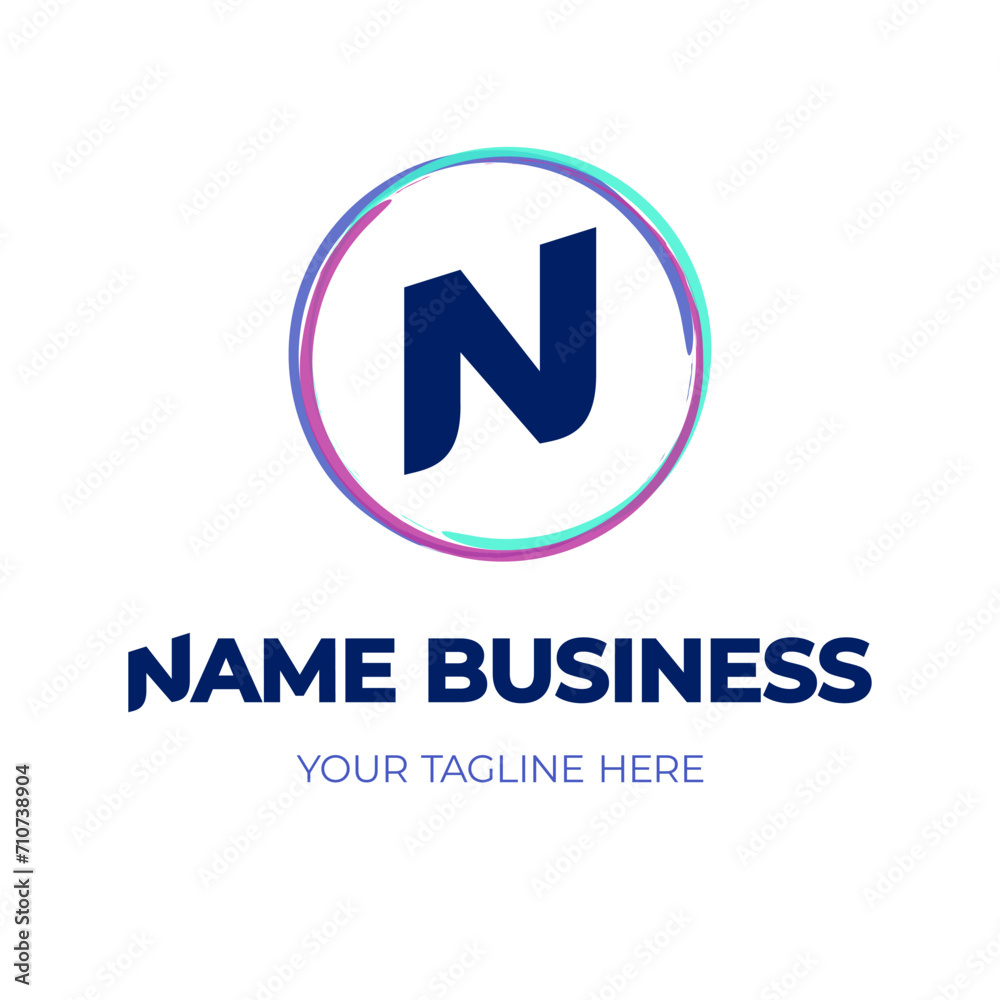 Initial letter N logo in circle. Suitable for business, company or organization. Stylish vector logotype design template element, sign. Initial letter N logo in circle. Suitable for business, company or organization. Stylish vector logotype design template element, sign.