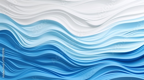 Tranquil blue waves rippling on a clean white background - serene oceanic composition © Ashi