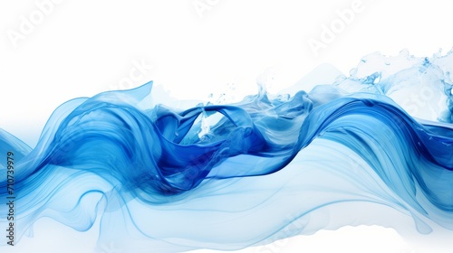 Tranquil blue waves rippling on a clean white background - serene oceanic composition photo