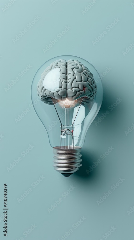 Brain Inside Light Bulb - Illuminating Intelligence for Bright Ideas Brain Inside Light Bulb - Illuminating Intelligence for Bright Ideas