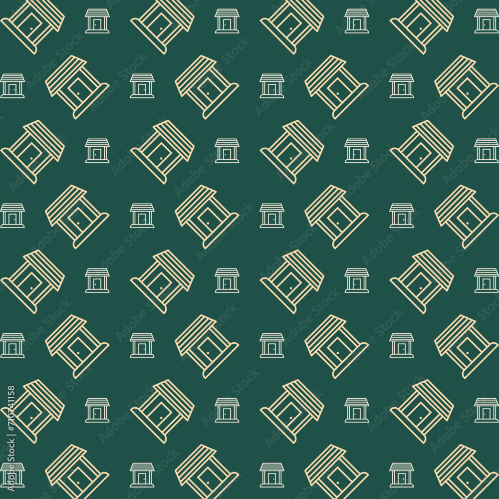 Hut house vector design repeating trendy pattern illustration background