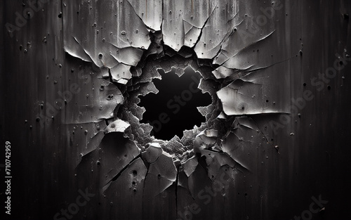 Holes were drilled into the steel wall. Exploding a circular hole in the wall The steel was pierced.