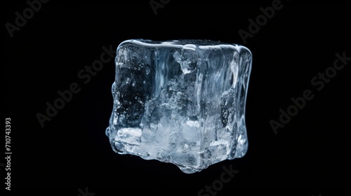  a block of ice on a black background with a reflection of the ice on the bottom and bottom of the block of ice on the bottom of the block.