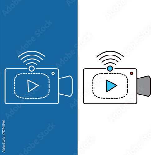 live streaming, camera icon