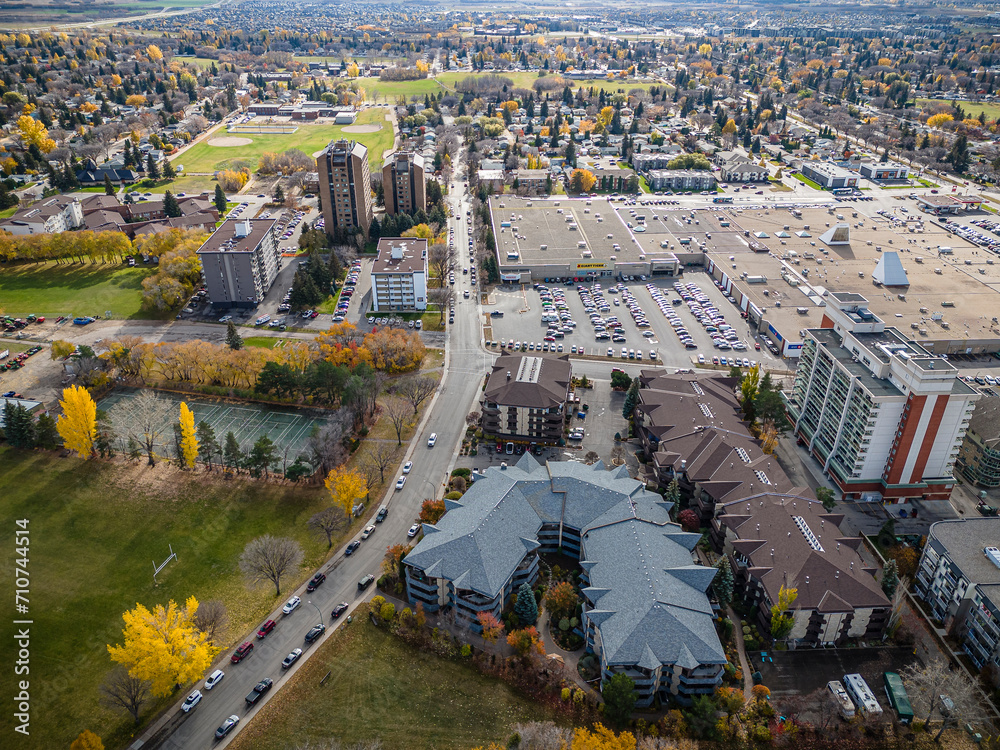 Fototapeta premium Nutana Suburban Centre Aerial View in Saskatoon
