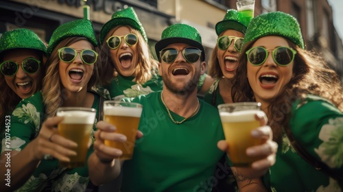Foto Group funky funny company raise beverage wear specs irish culture green costumes