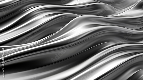 aluminum waves background with light reflections , generated by AI