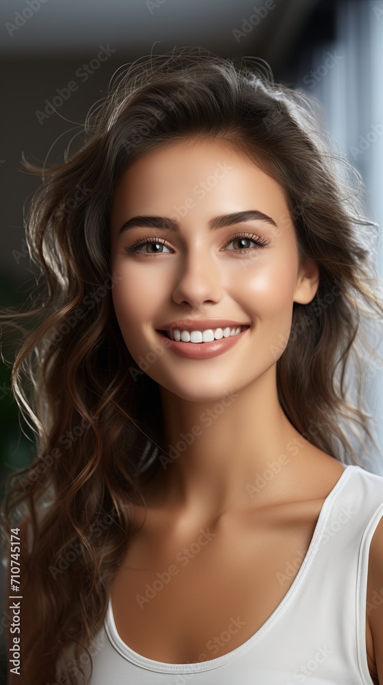 Portrait of smiling beautiful young woman. Portrait of smiling beautiful young woman.