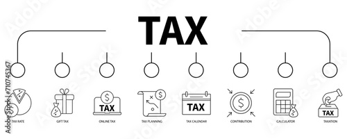 tax banner web icon vector illustration concept photo