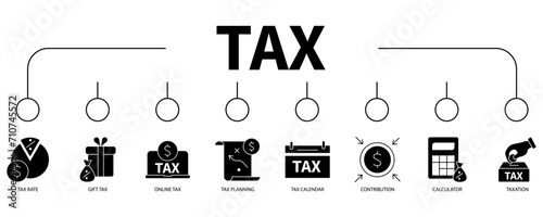 tax banner web icon vector illustration concept